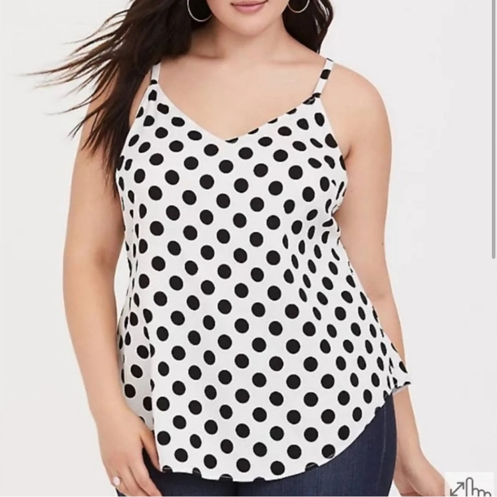 Torrid Black & White Polka Dot Cami Torrid Size 0/Size 12